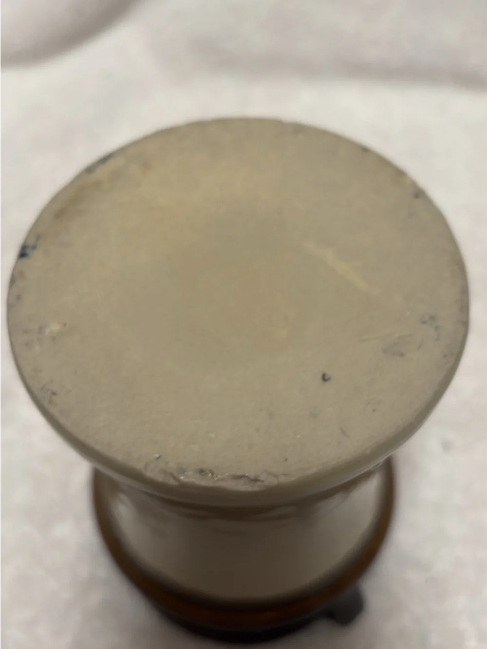 Vintage Ceramic Crock Utensil Holder - Brown & Cream